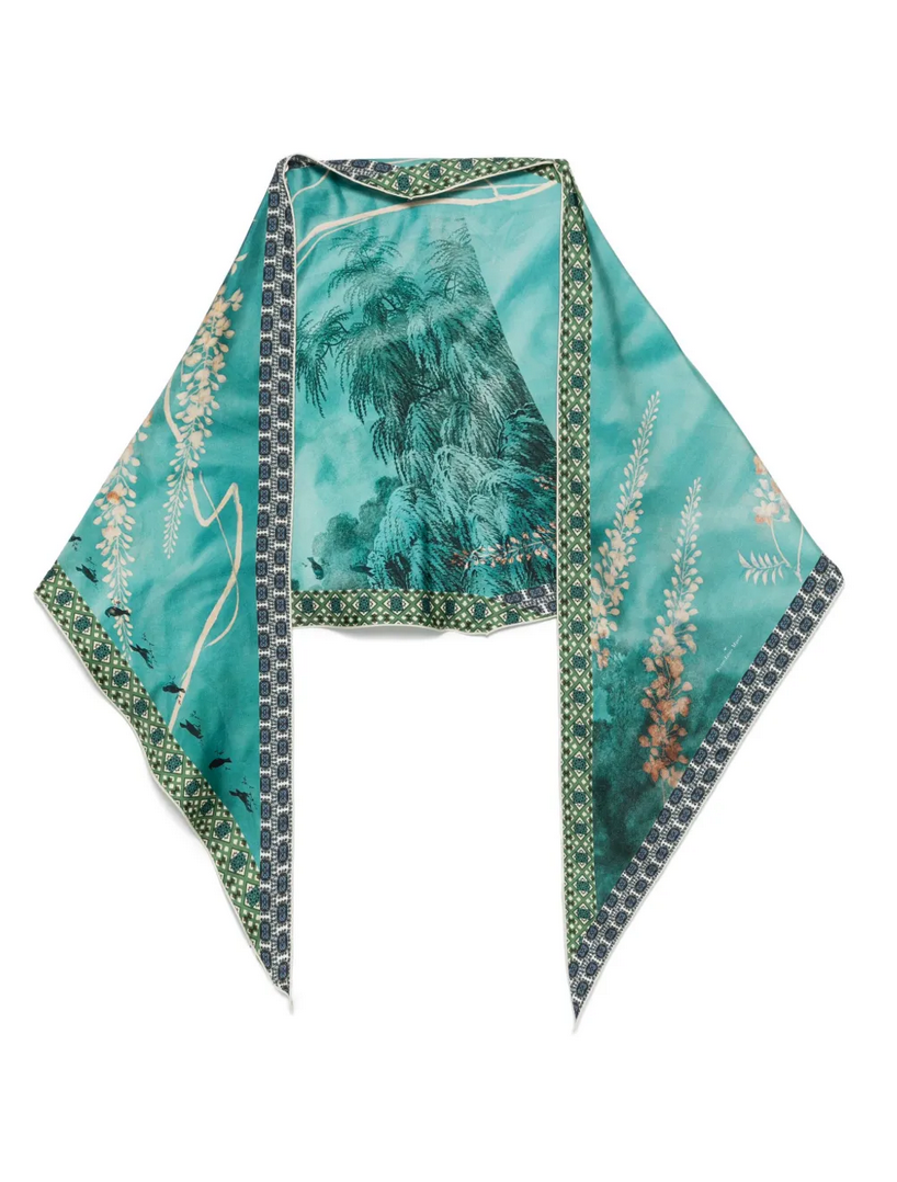 マフラー・ストール PIERRE LOUIS MASCIA SCARF ALOEUW CM 65X120 ALOEUW Shawl Scarf Silk 135x135 in AQUAMARINE | Pierre-Louis